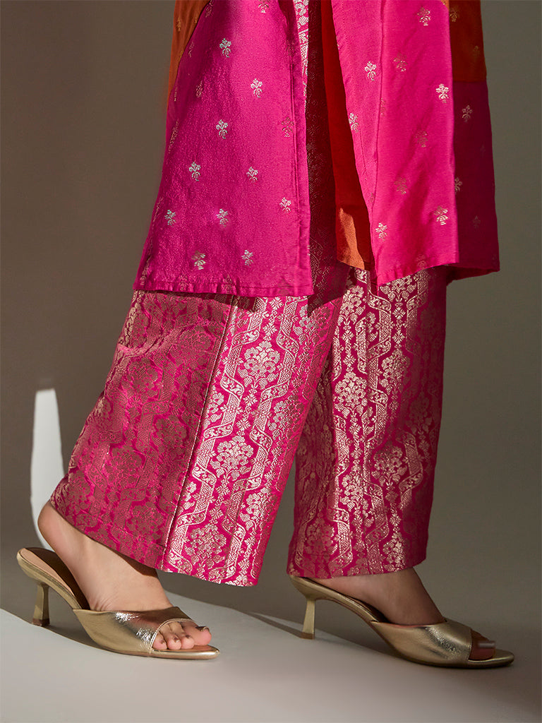 Brocade Kurta Set – Rust