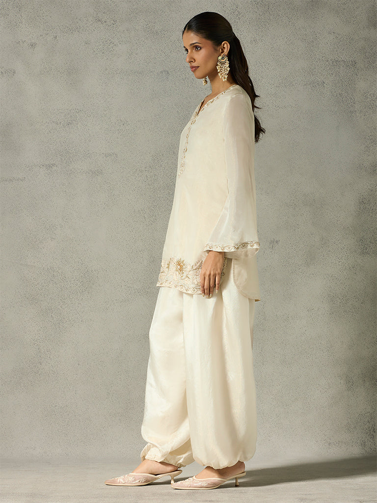 Embroidered Kurta - Ivory