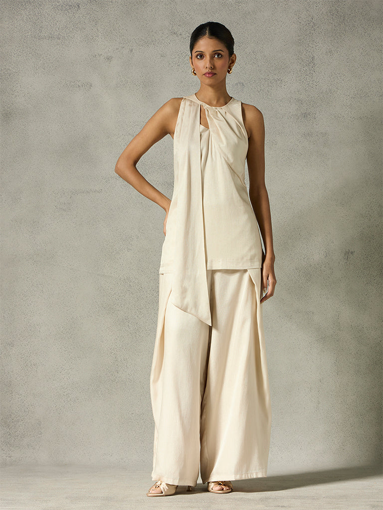 Draped Co-ord Set - Ivory