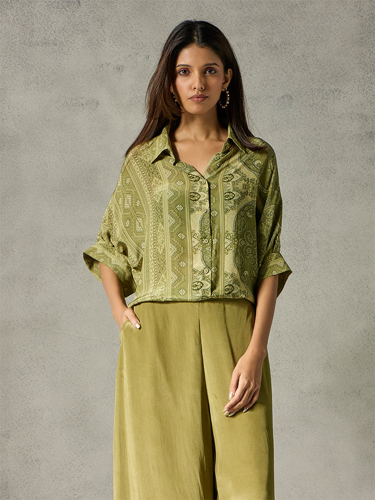 Paisley Printed Shirt - Green