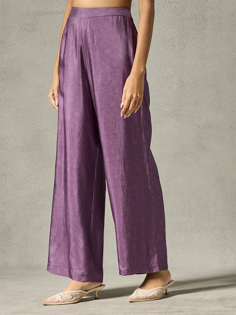 Straight-Leg Pants - Purple
