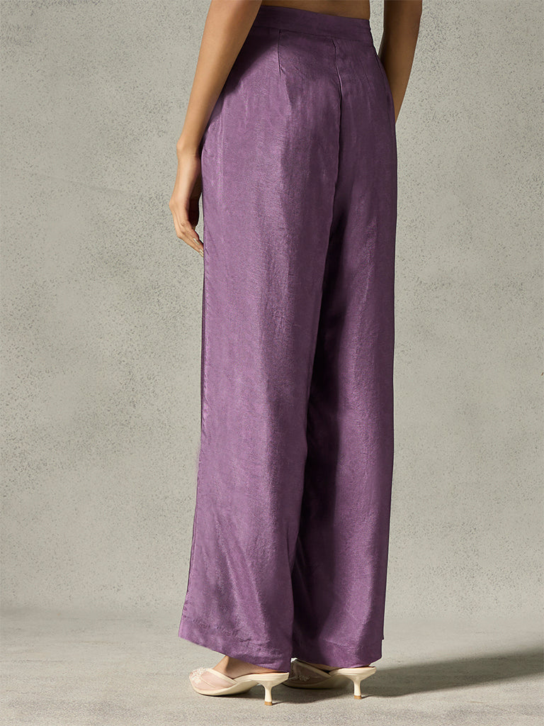 Straight-Leg Pants - Purple