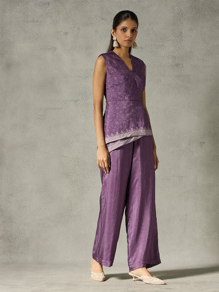Printed Asymmetric Top - Purple