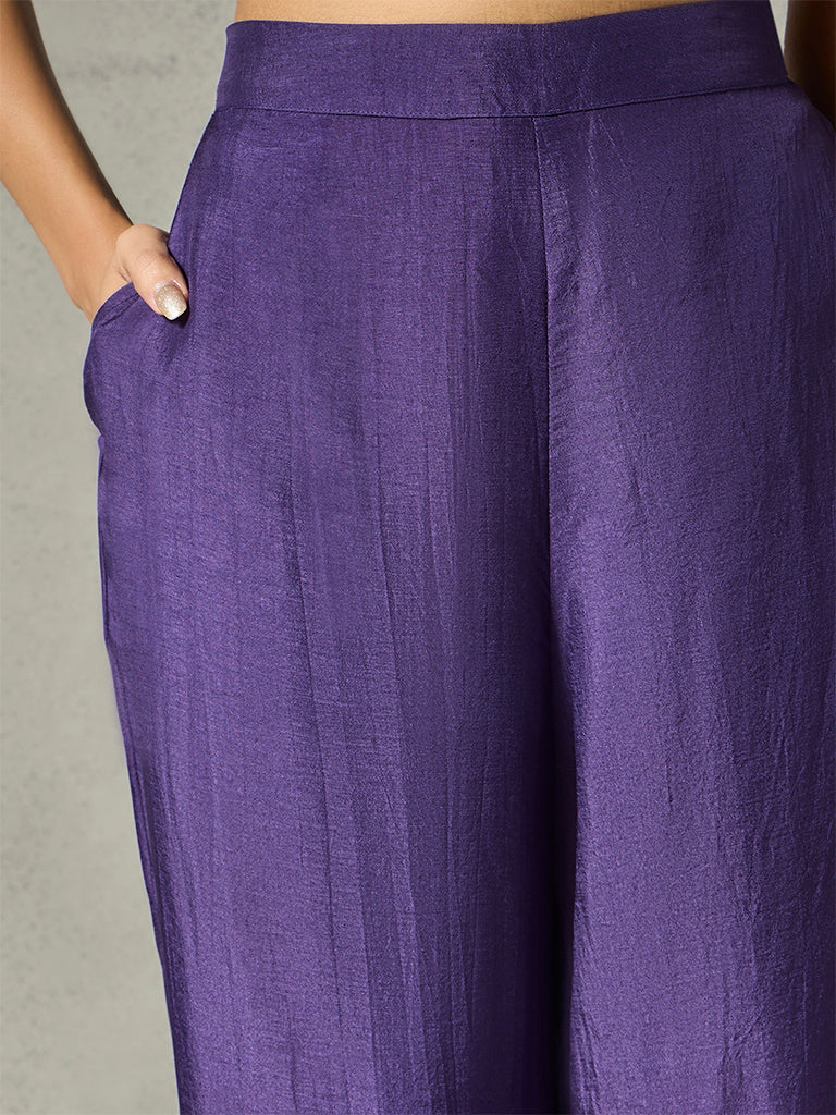 Straight-Leg Pants - Purple