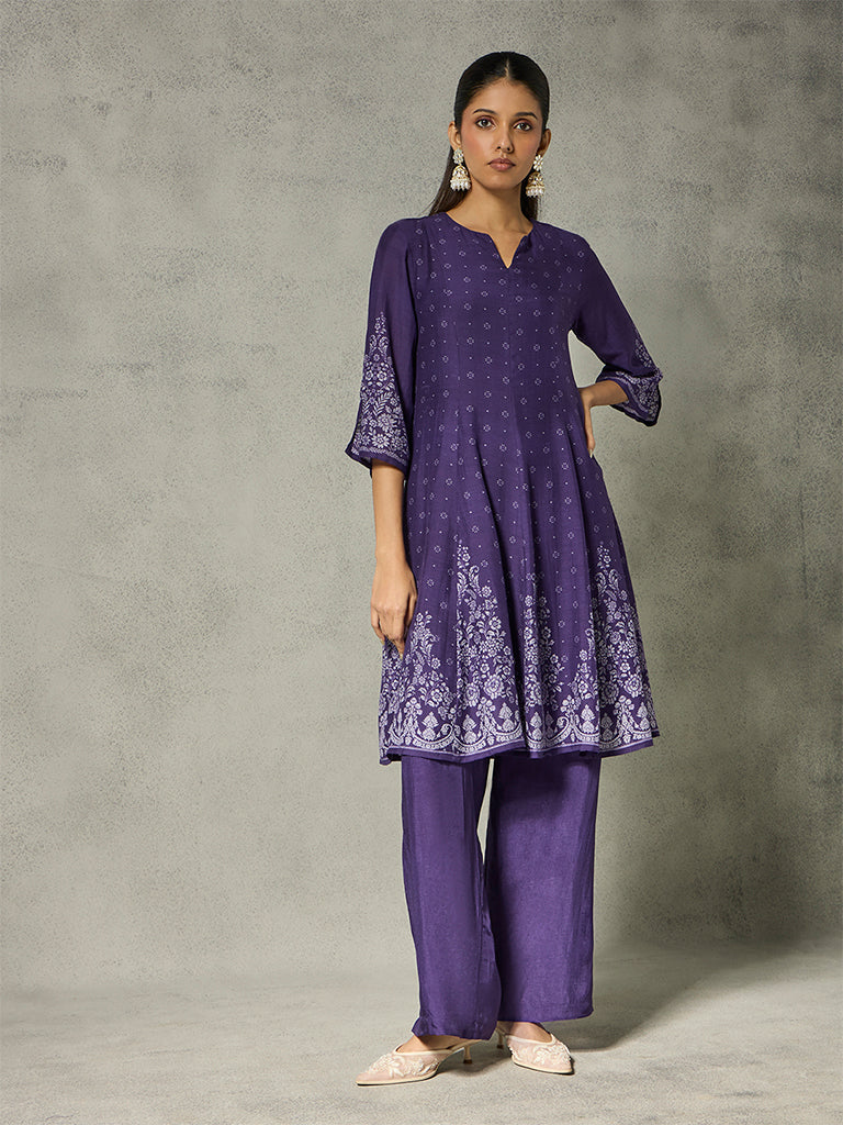 Straight-Leg Pants - Purple