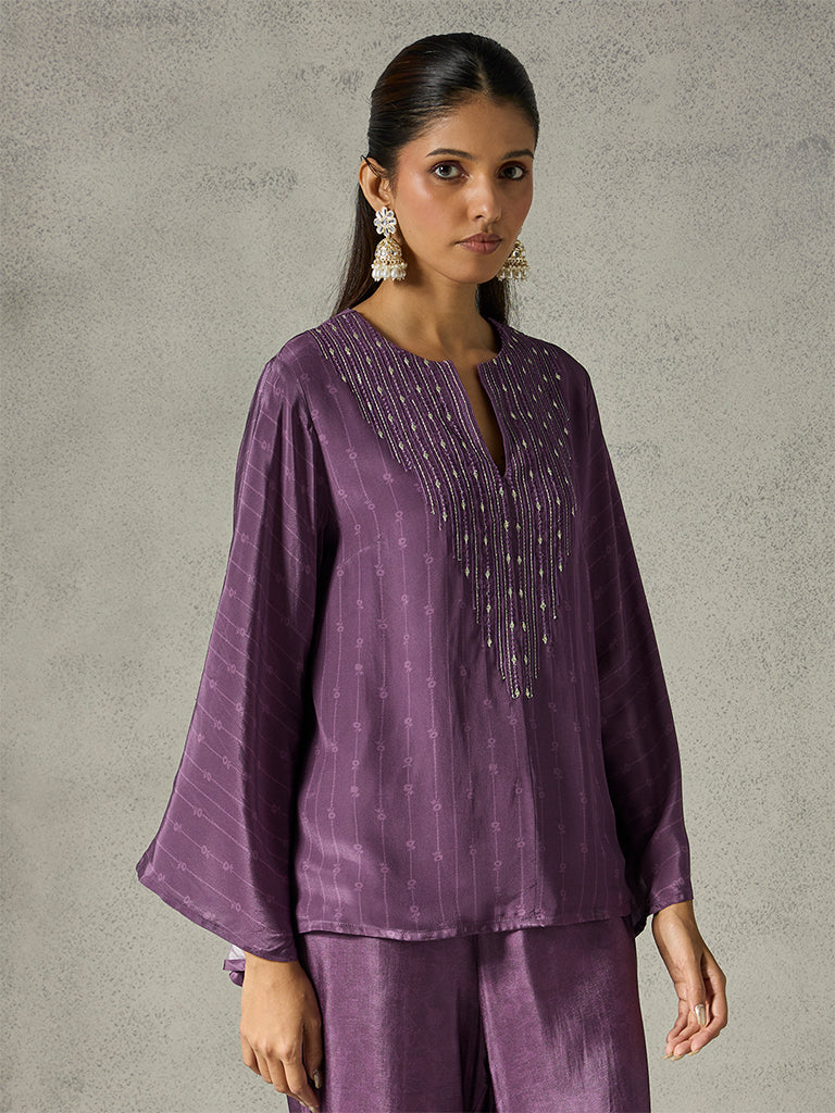 Embroidered Tunic - Purple