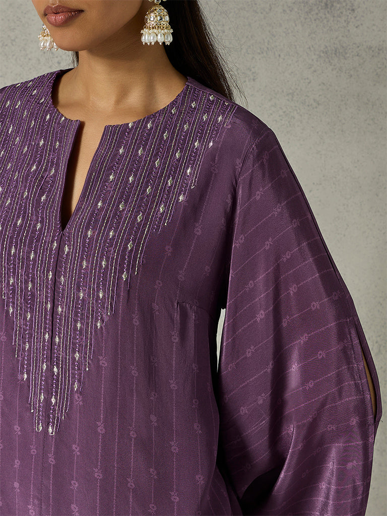 Embroidered Tunic - Purple