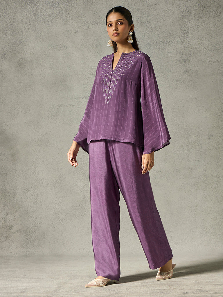 Embroidered Tunic - Purple