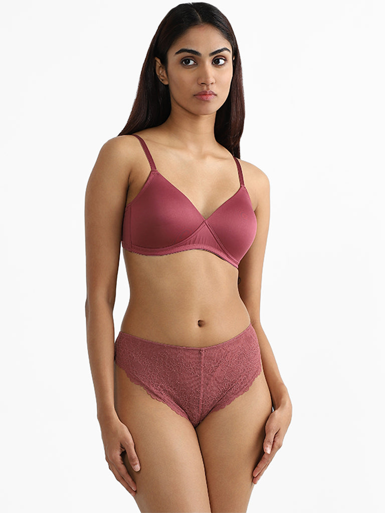 Wunderlove Mauve Lace Mia Briefs