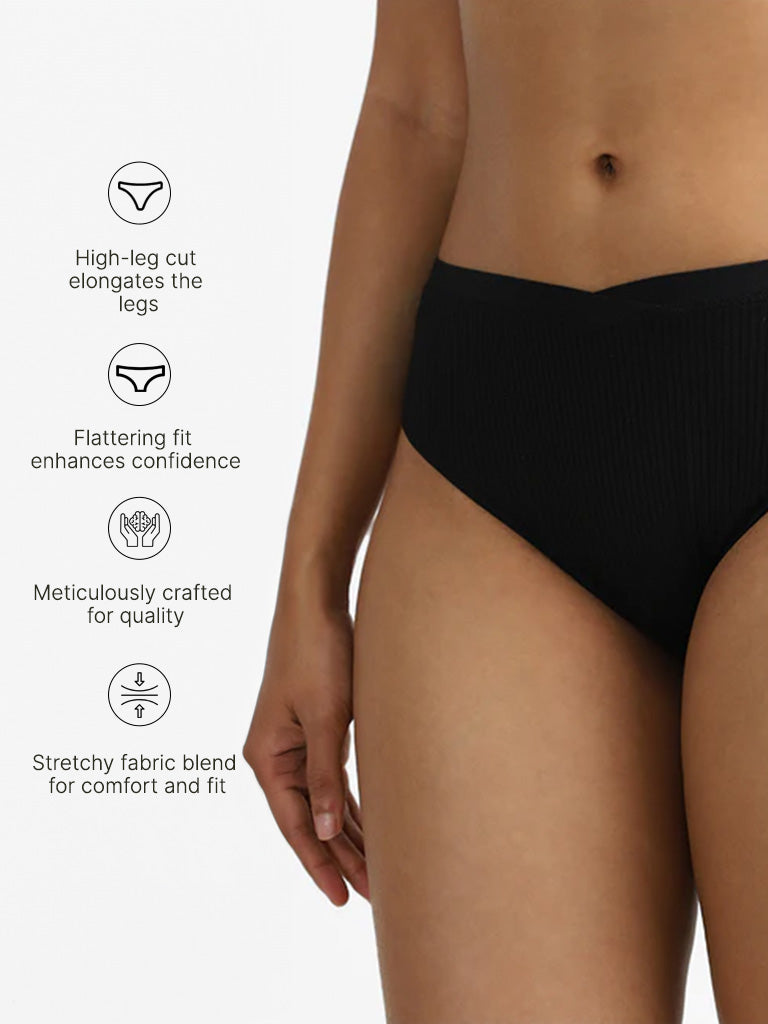 Wunderlove Black Hi-Leg Briefs
