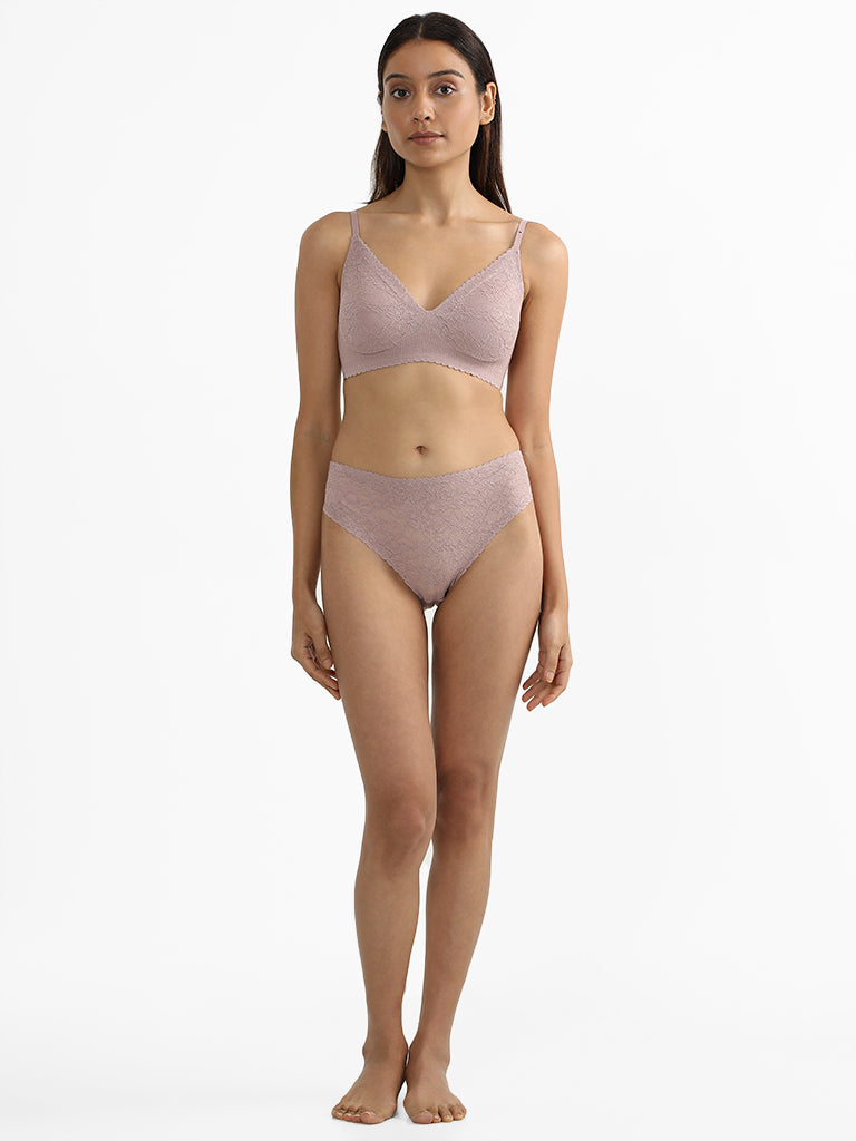 Wunderlove Brown Invisible Lace Briefs