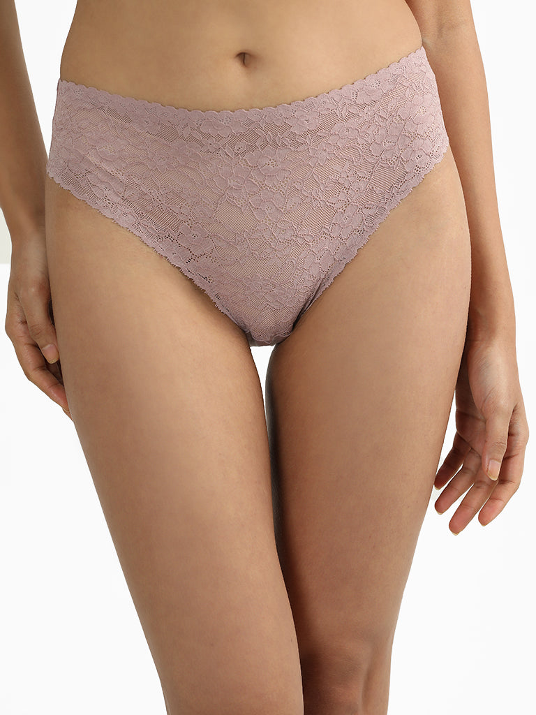 Wunderlove Brown Invisible Lace Briefs