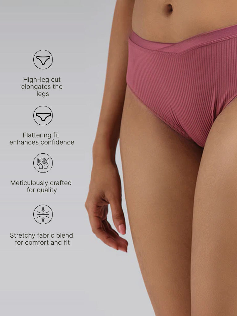Wunderlove Dark Pink High Leg Briefs