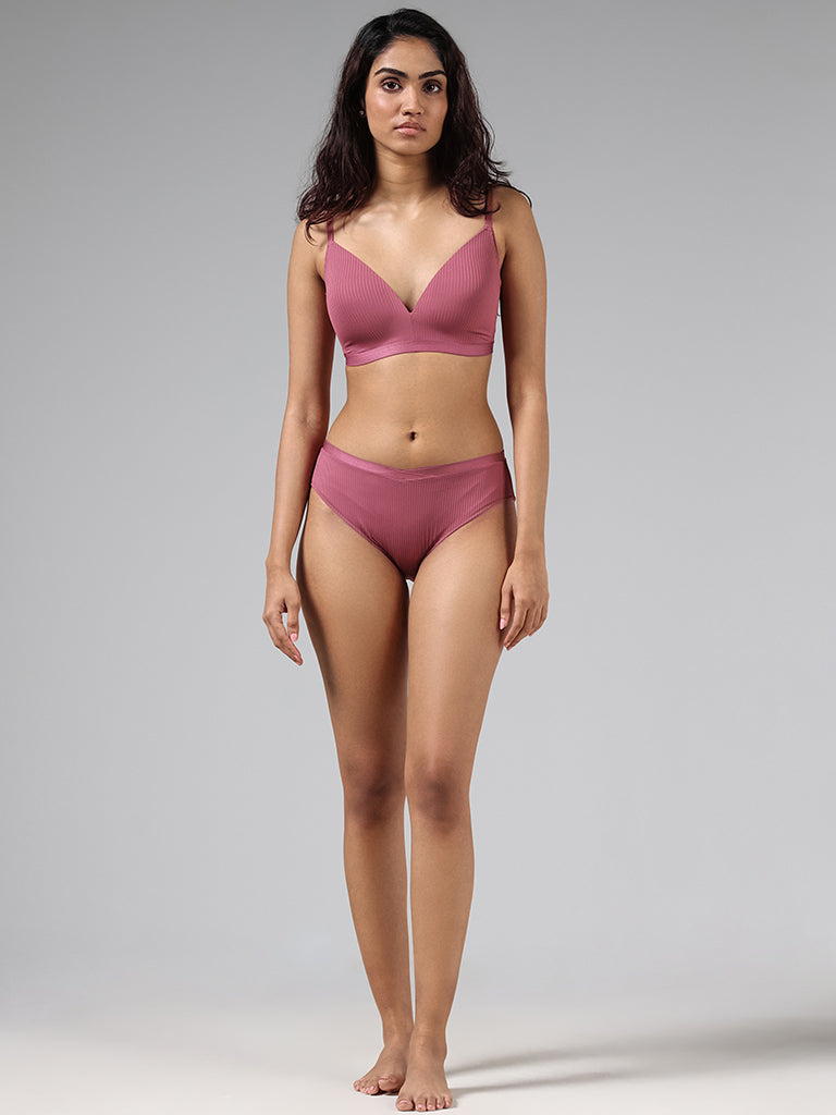Wunderlove Dark Pink High Leg Briefs