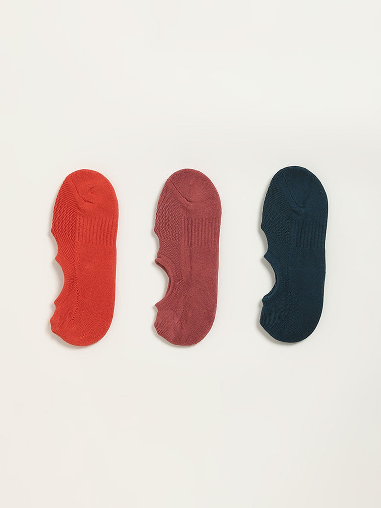 Westside WES Lounge Men's Multicolour Solid Cotton-Blend Socks - Pack of 3 for Casual Wear Color View