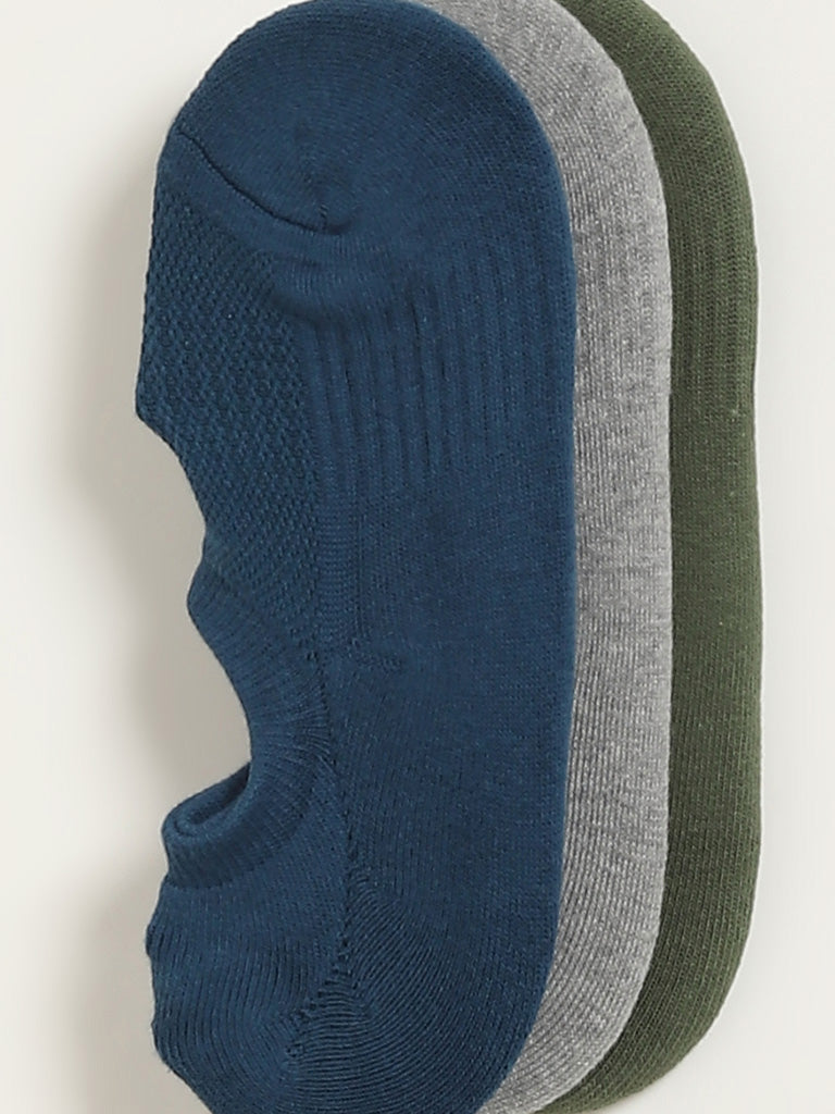 Westside WES Lounge Men's Multicolour Solid Cotton-Blend Socks - Pack of 3 for Casual Wear Zoomed View