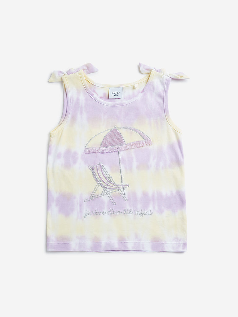 Westside HOP Kids Multicolour Text Design Cotton Top for Casual Wear Front View