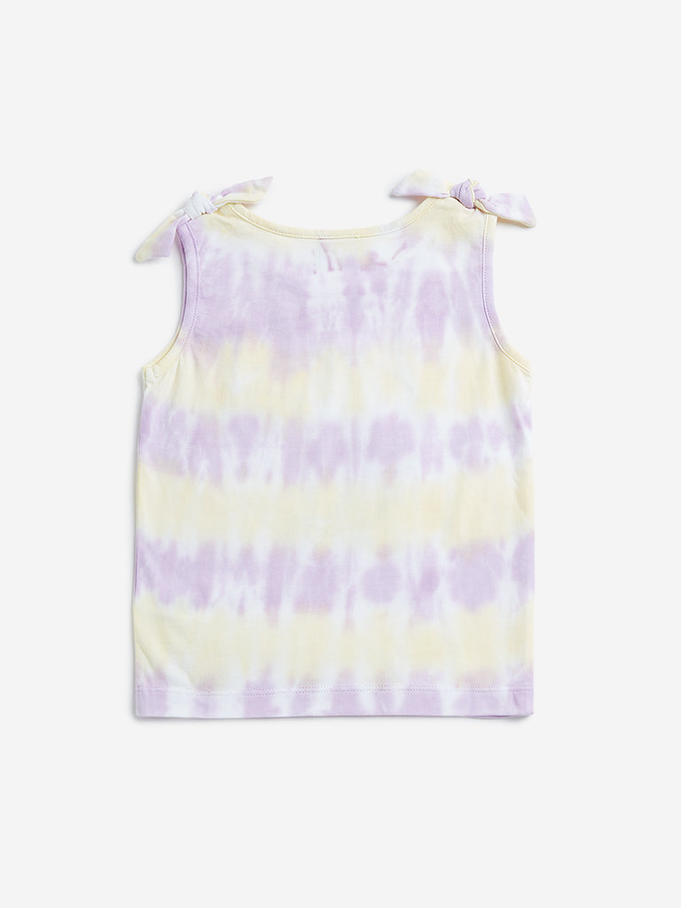 Westside HOP Kids Multicolour Text Design Cotton Top for Casual Wear Back View