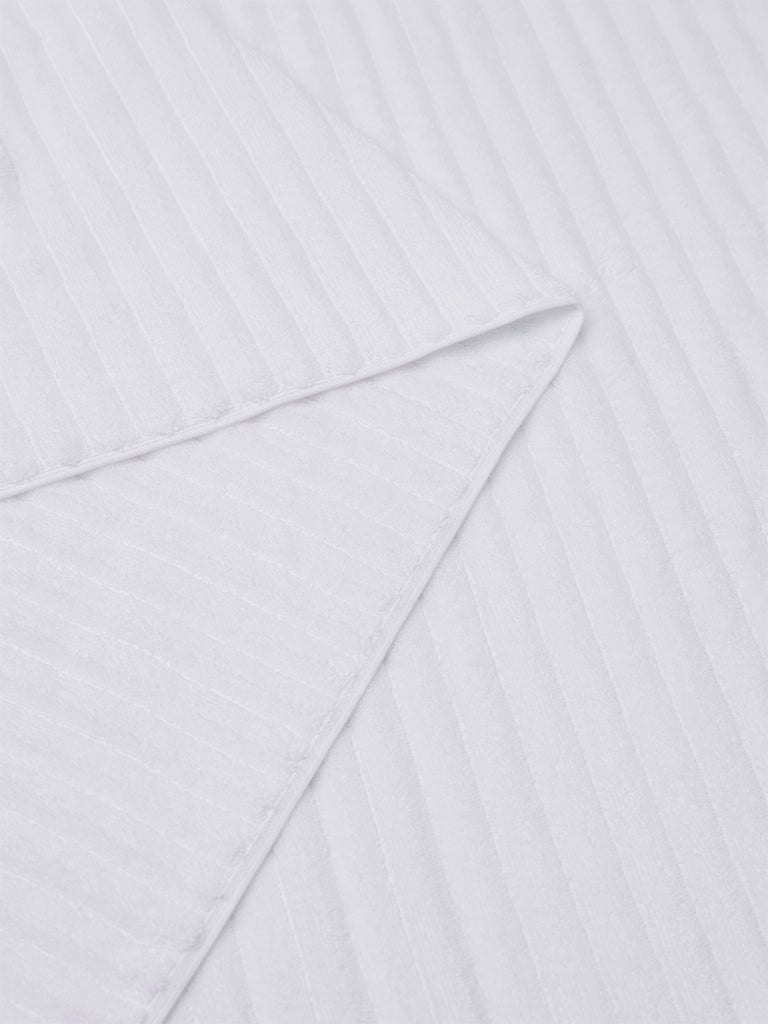 Westside Home White Self-Striped Luxe Bath Towel