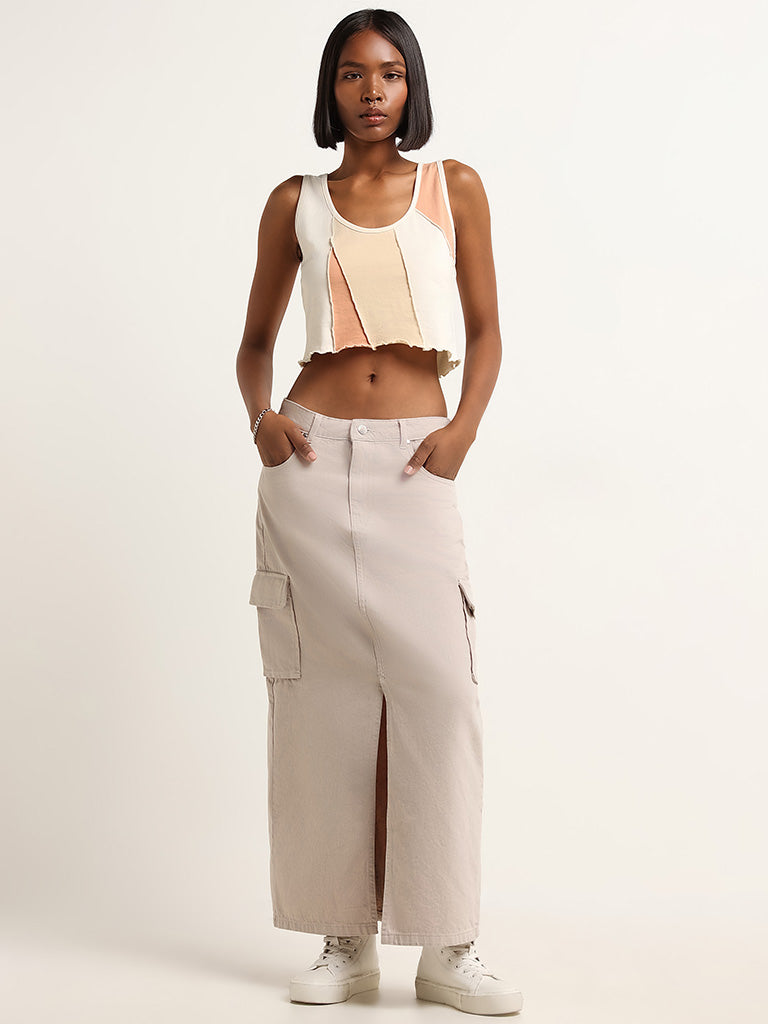 Nuon Multicolour Sleeveless Cotton Crop Top