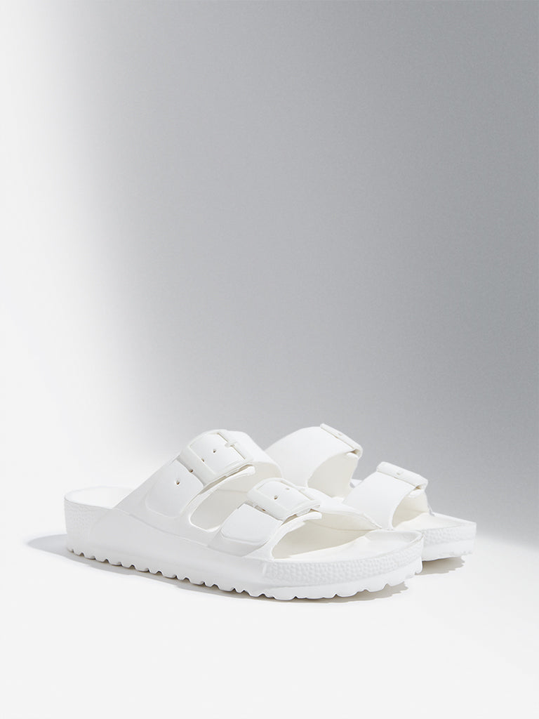Westside LUNA BLU Women's White Double Band Flip-Flops Front View