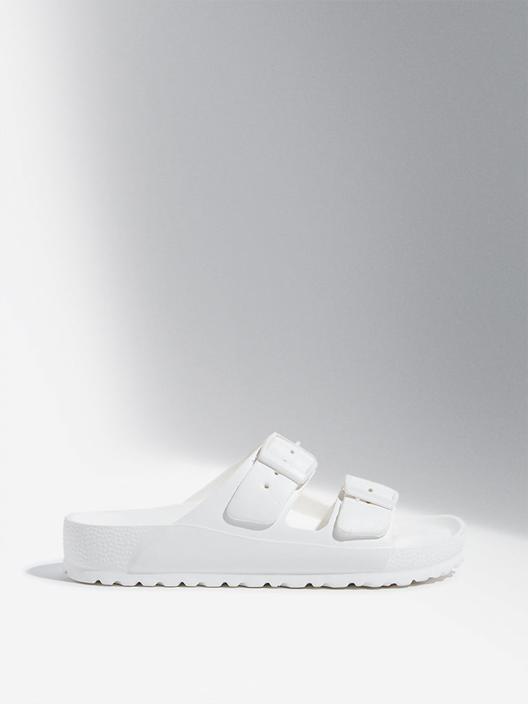 Westside LUNA BLU Women's White Double Band Flip-Flops Side View