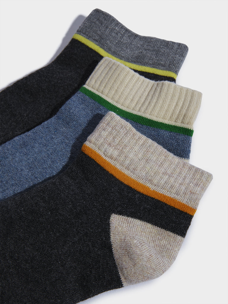 Westside WES Lounge Men's Multicolour Cotton-Blend Socks - Pack of 3 for Casual Wear Zoomed View