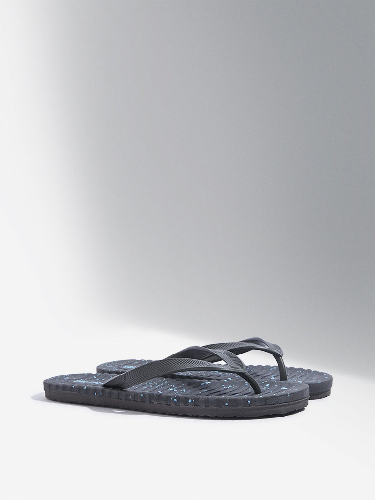 Westside SOLEPLAY Men's Dark Grey Speckle Textured Flip-Flop Front View