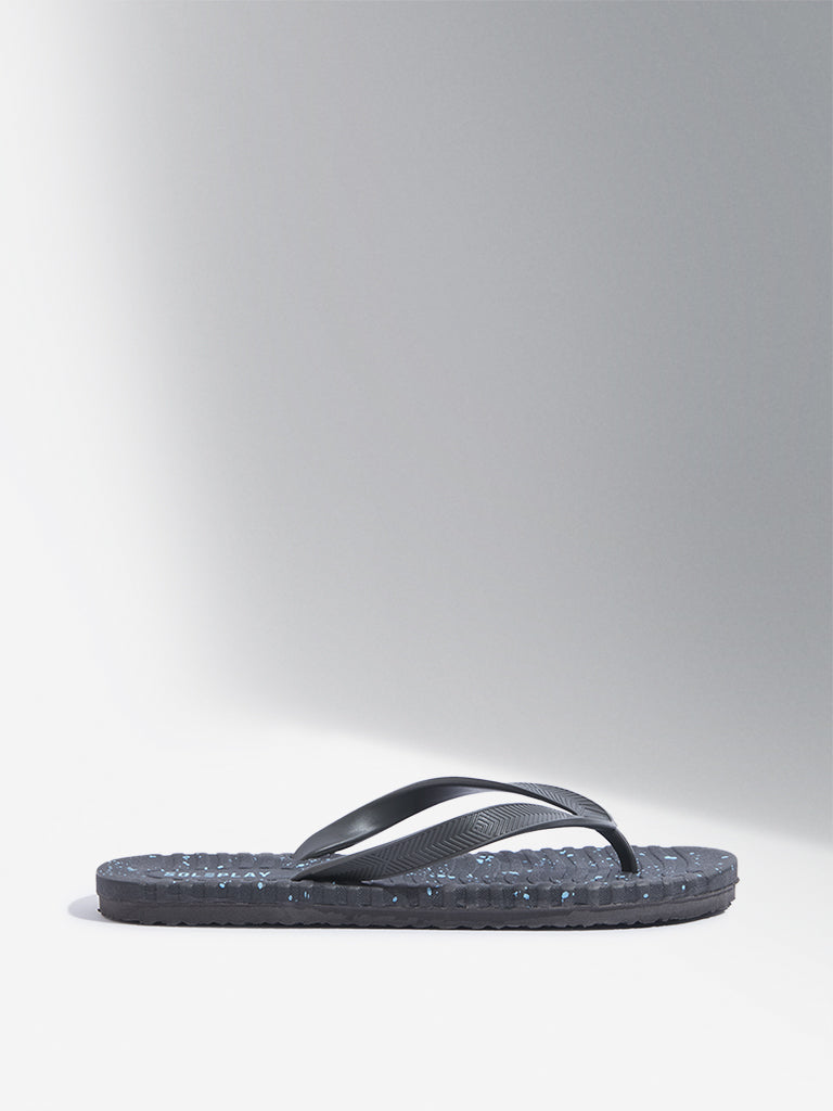 Westside SOLEPLAY Men's Dark Grey Speckle Textured Flip-Flop Side View