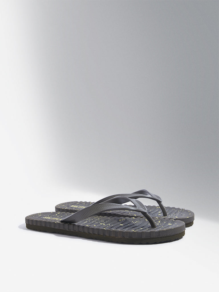 Westside SOLEPLAY Men's Olive Speckle Textured Flip-Flop Front View