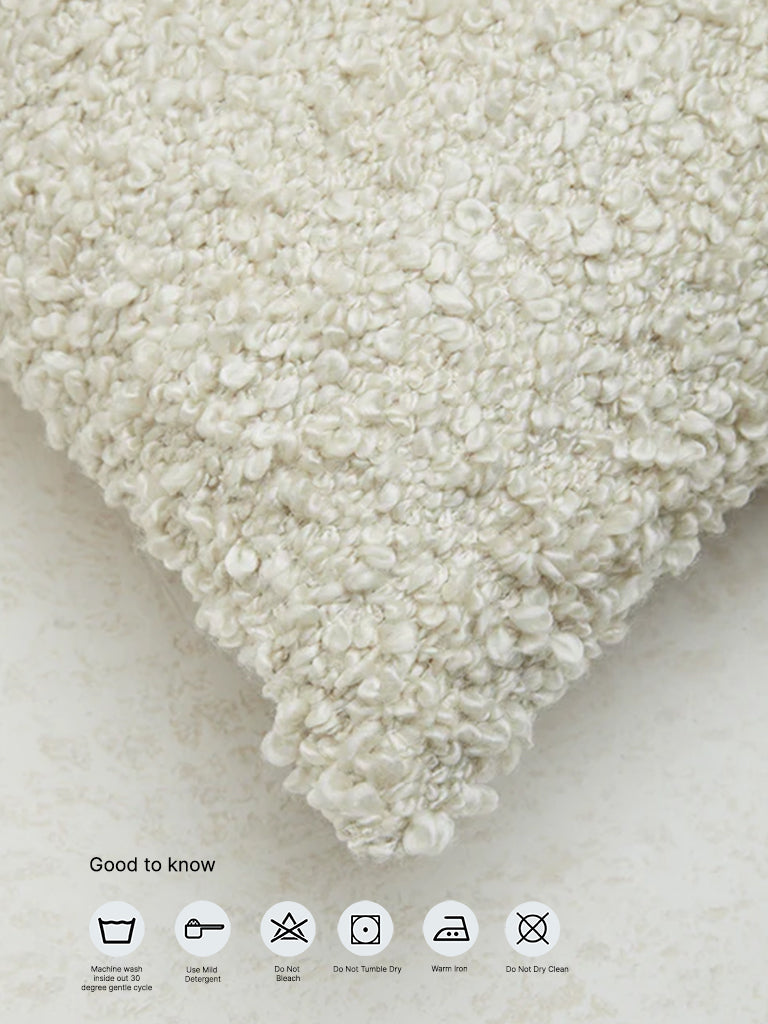 Westside Home Off-White Fleece Large Cushion Cover