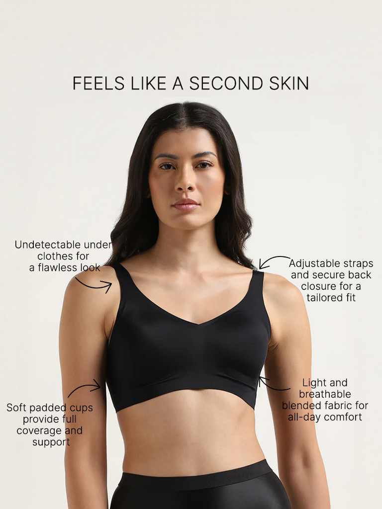 Wunderlove Black Invisible Full Coverage Bra