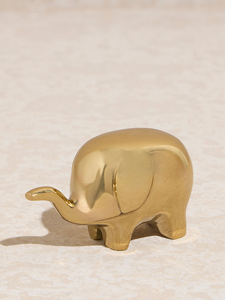 Westside Home Gold Baby Elephant Decorative Object