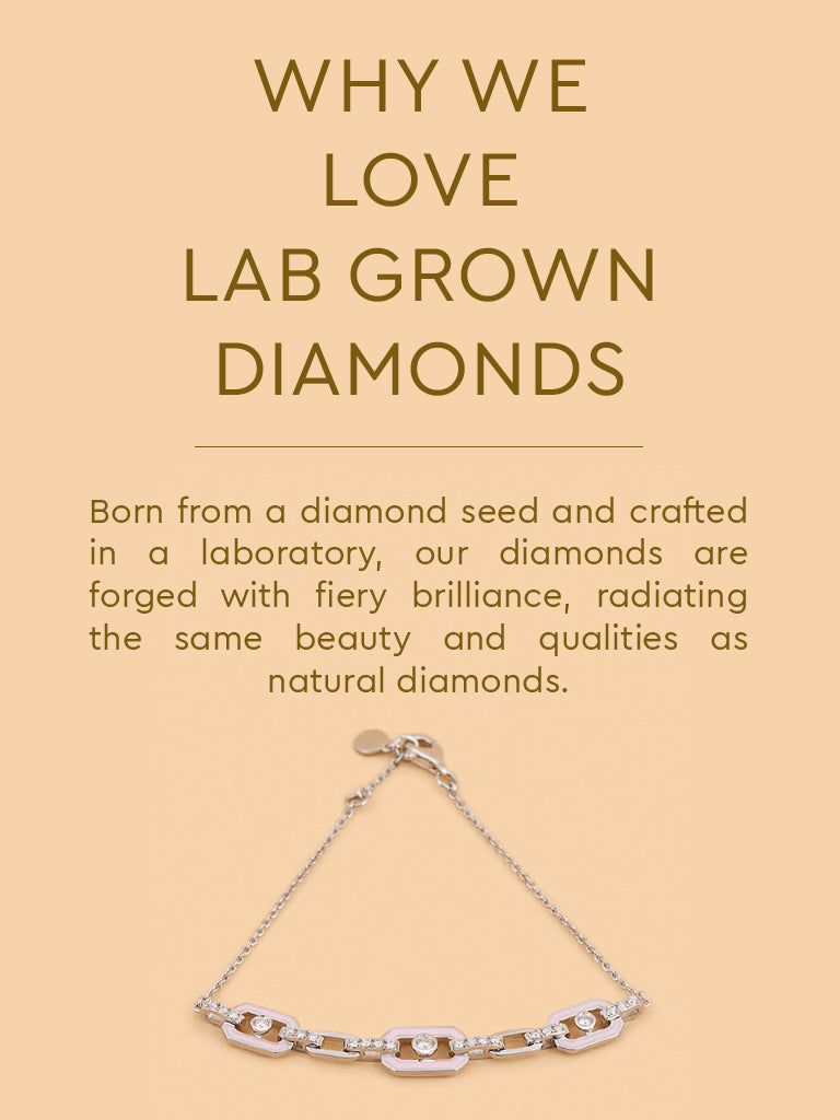 Elegant Lab Diamond Bracelet with Pink Accents