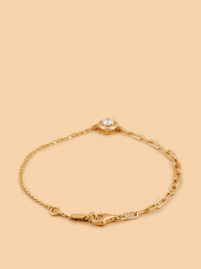 Faceted Solitaire Lab Diamond Chain Bracelet