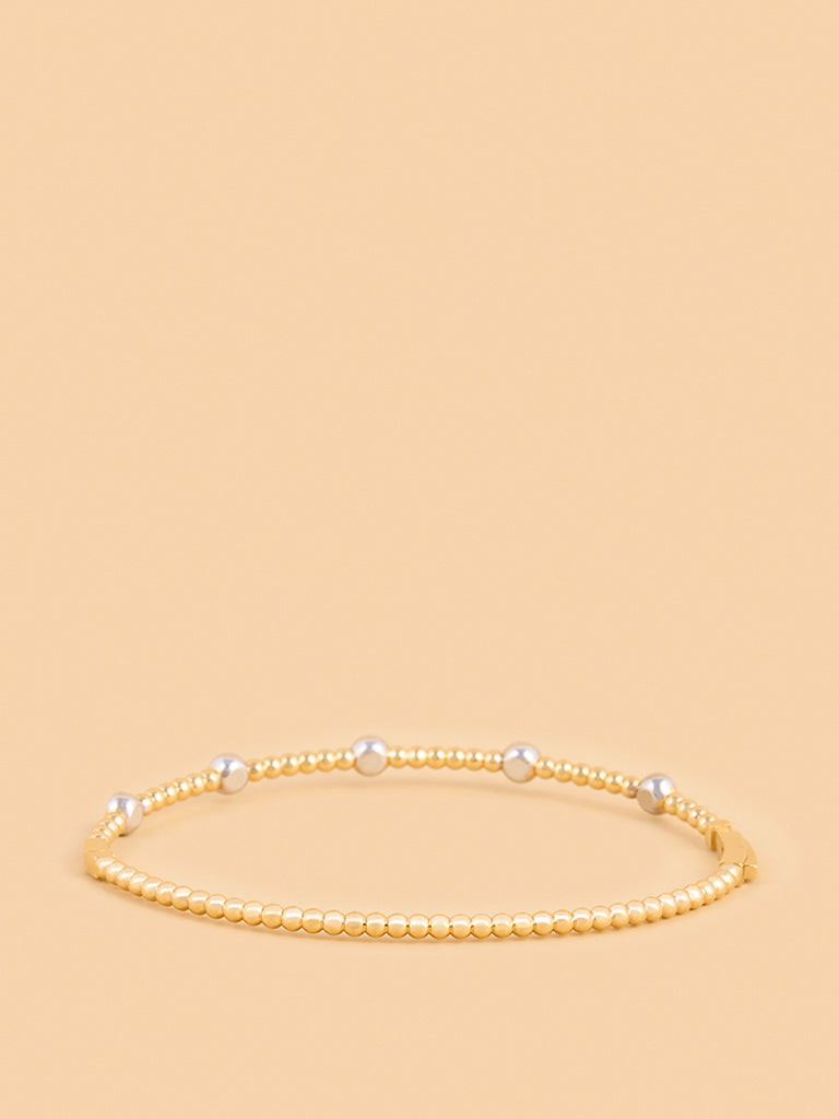 Timeless Gold Plated Lab Diamond Accent Bangle Bracelet
