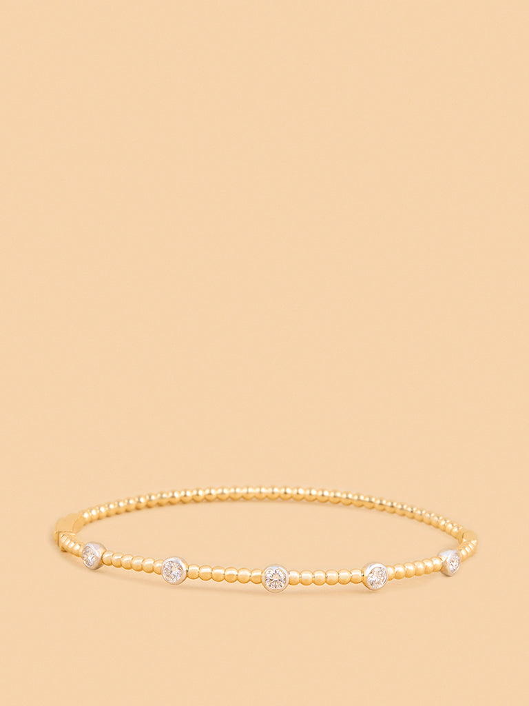 Timeless Gold Plated Lab Diamond Accent Bangle Bracelet