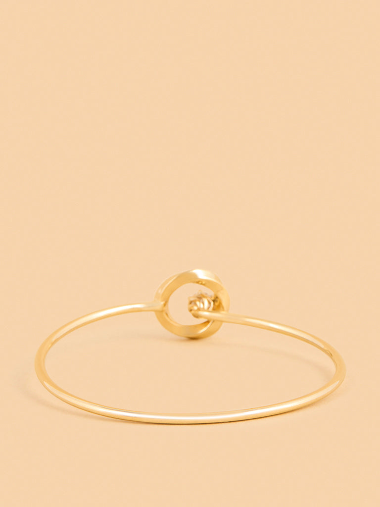 Infinity Solitaire Gold Plated Lab Diamond Bangle Bracelet
