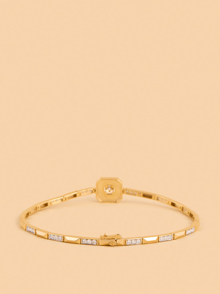 Geometric Gold Plated Lab Diamond Bracelet