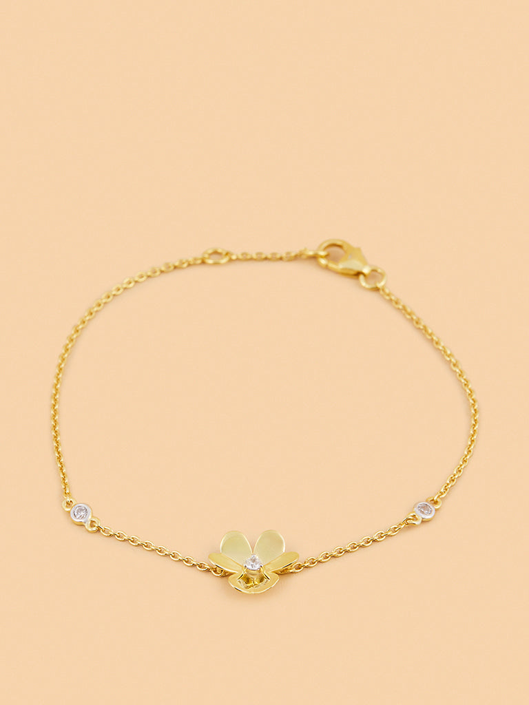Timeless Floral Lab Diamond Chain Bracelet