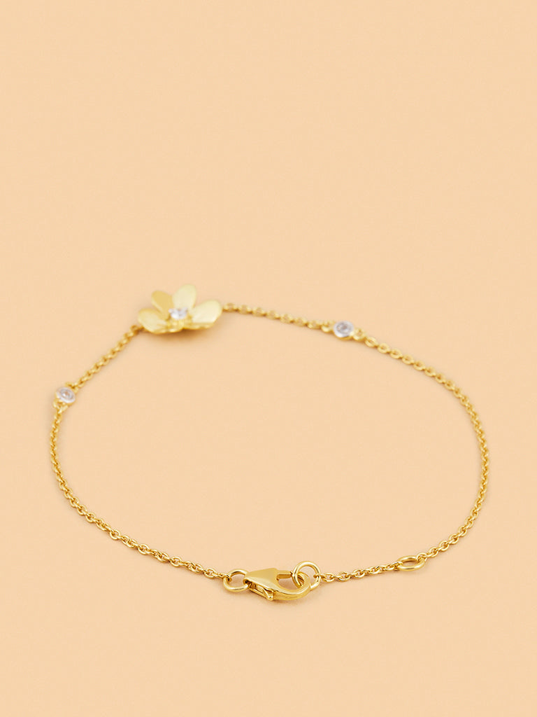 Timeless Floral Lab Diamond Chain Bracelet