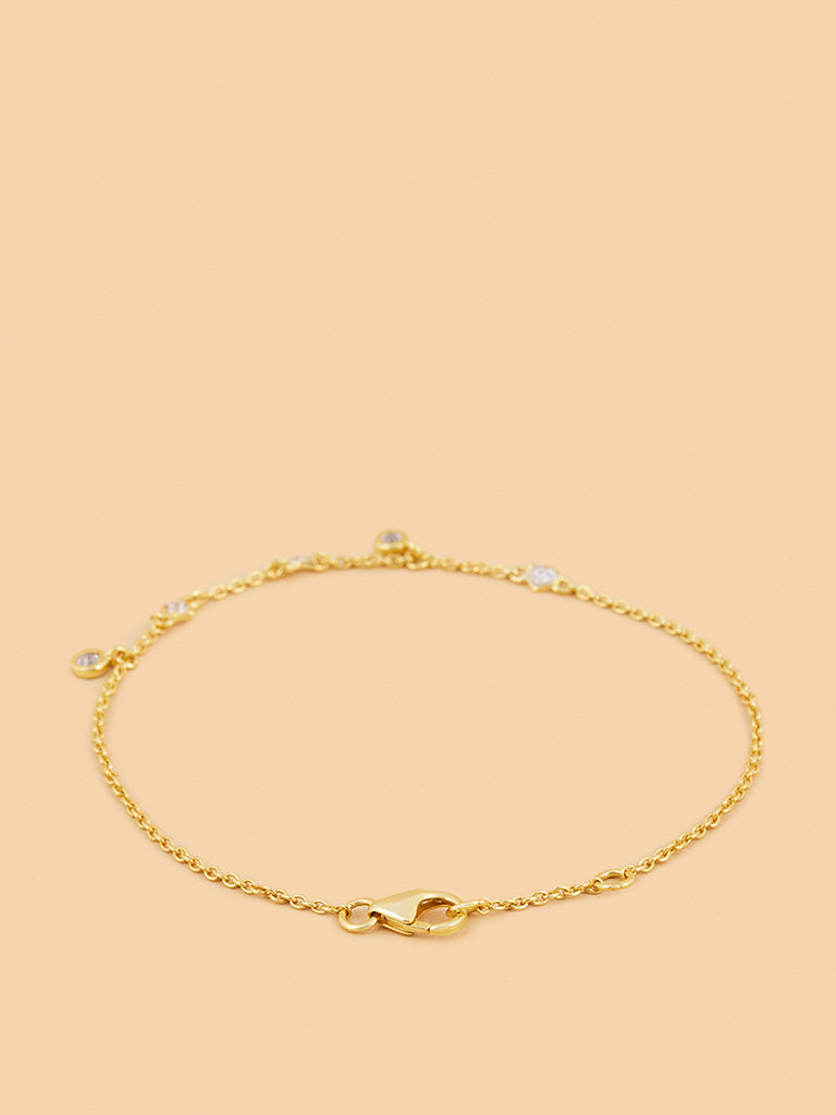 Star and Heart Lab Diamond Chain Bracelet