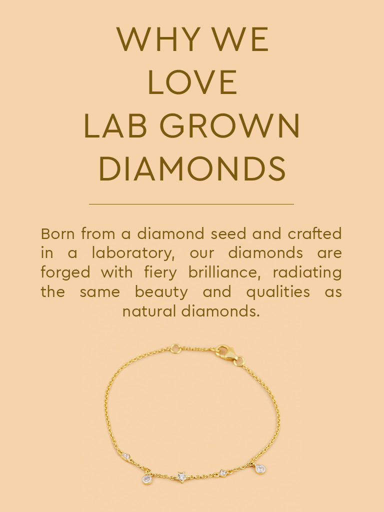 Star and Heart Lab Diamond Chain Bracelet