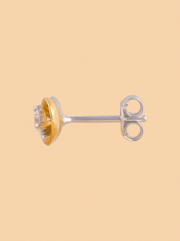 Dual Tone Heart Lab Diamond Earrings