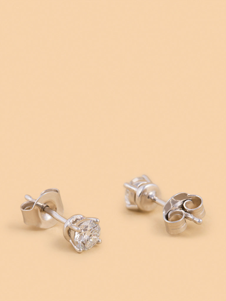 Classic Round Solitaire Lab Diamond Earrings