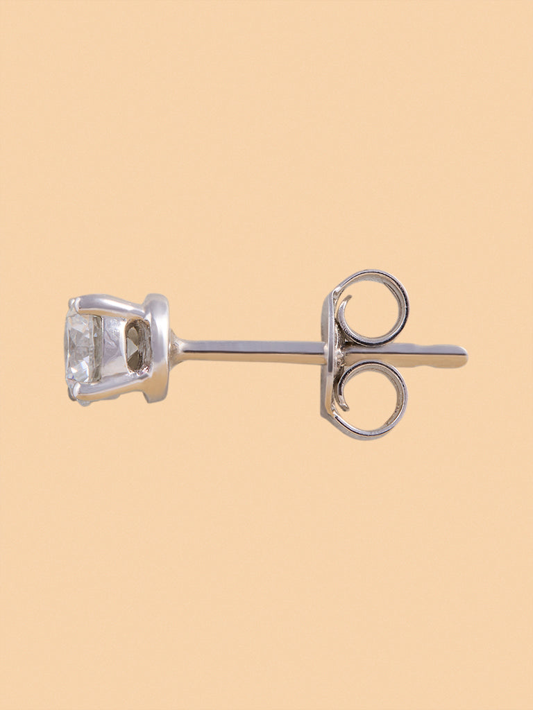 Classic Round Solitaire Lab Diamond Earrings