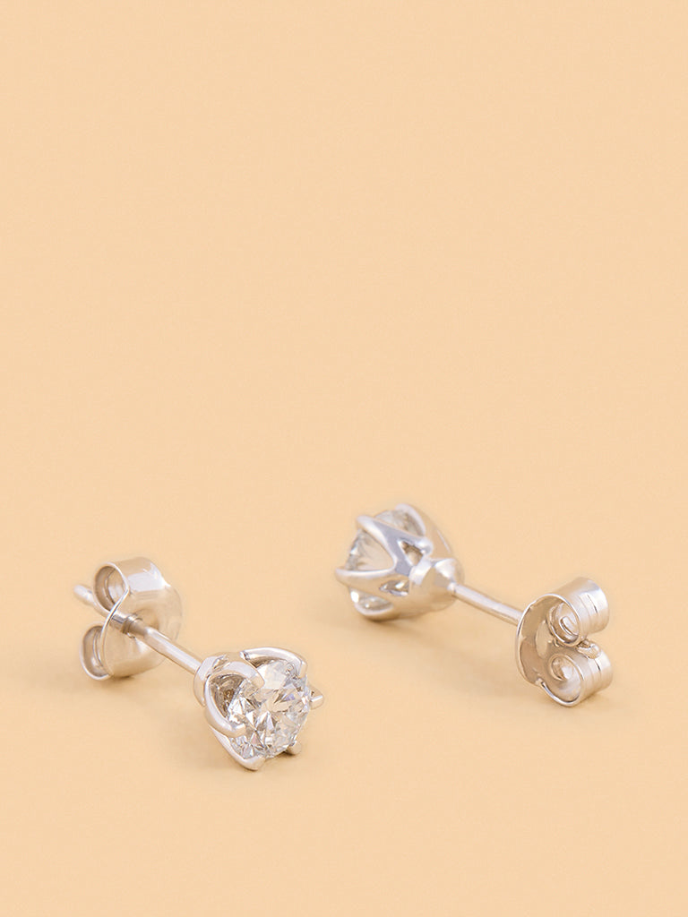 Classic Solitaire Lab Diamond Stud Earrings