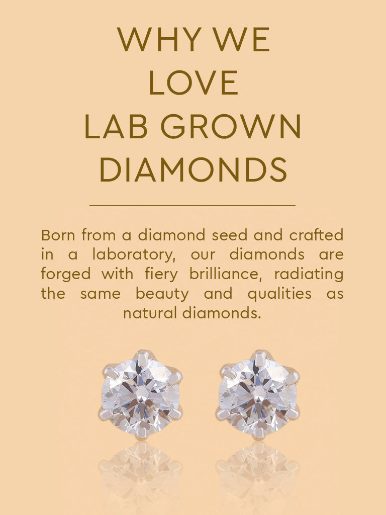 Classic Solitaire Lab Diamond Stud Earrings