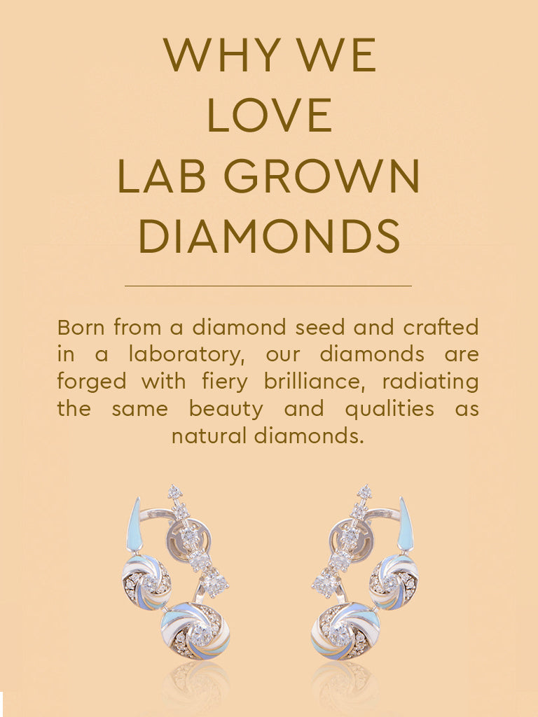 Blue Swirl Lab Diamond Earrings