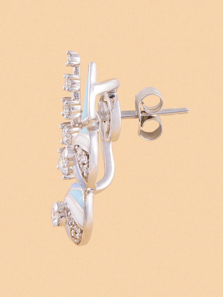Blue Swirl Lab Diamond Earrings